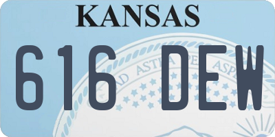 KS license plate 616DEW