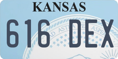 KS license plate 616DEX