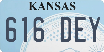 KS license plate 616DEY