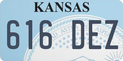 KS license plate 616DEZ