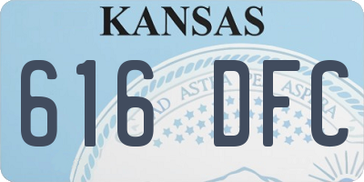 KS license plate 616DFC