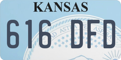 KS license plate 616DFD