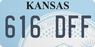 KS license plate 616DFF