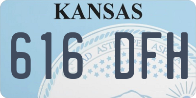 KS license plate 616DFH