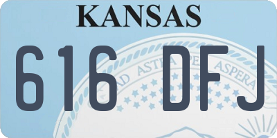 KS license plate 616DFJ
