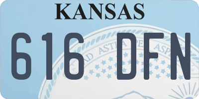 KS license plate 616DFN