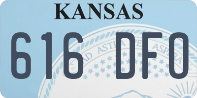 KS license plate 616DFO