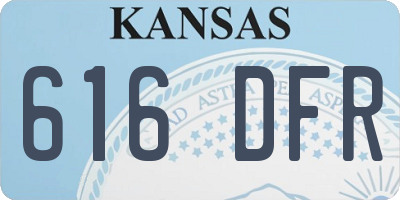 KS license plate 616DFR