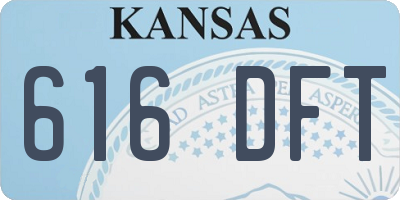 KS license plate 616DFT