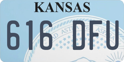 KS license plate 616DFU