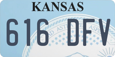 KS license plate 616DFV