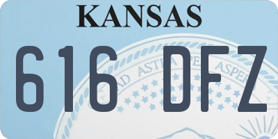 KS license plate 616DFZ