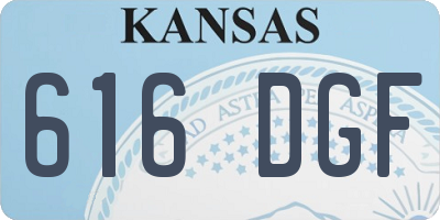 KS license plate 616DGF