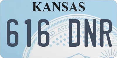 KS license plate 616DNR