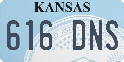 KS license plate 616DNS