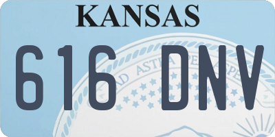 KS license plate 616DNV