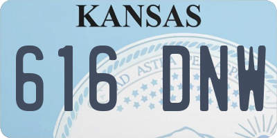 KS license plate 616DNW