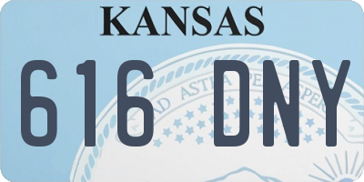 KS license plate 616DNY