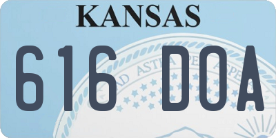 KS license plate 616DOA