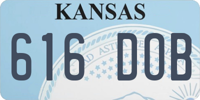 KS license plate 616DOB