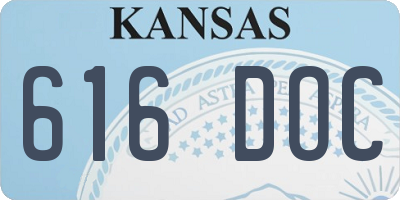KS license plate 616DOC