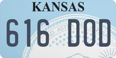 KS license plate 616DOD