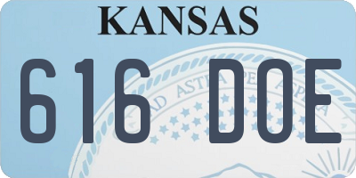KS license plate 616DOE