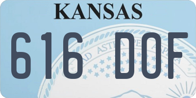 KS license plate 616DOF
