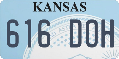 KS license plate 616DOH