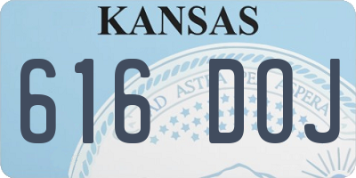 KS license plate 616DOJ