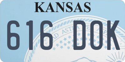 KS license plate 616DOK