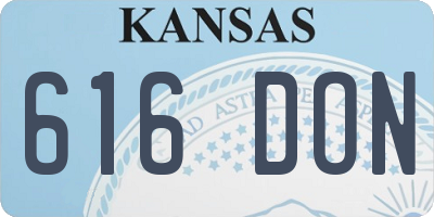 KS license plate 616DON