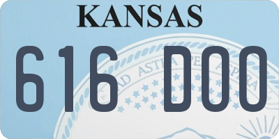 KS license plate 616DOO