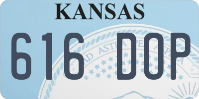 KS license plate 616DOP