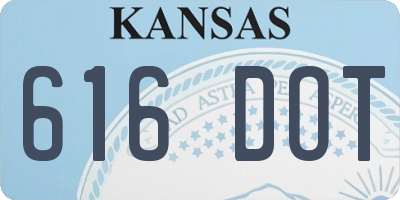 KS license plate 616DOT