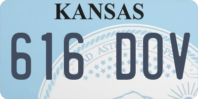 KS license plate 616DOV