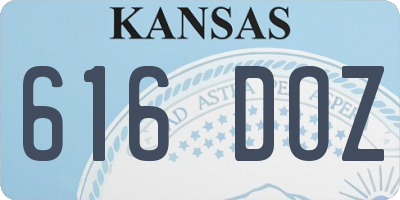 KS license plate 616DOZ