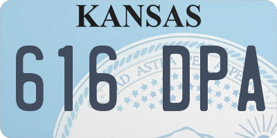 KS license plate 616DPA