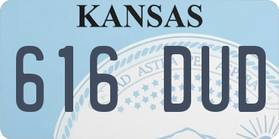 KS license plate 616DUD