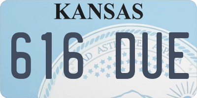 KS license plate 616DUE