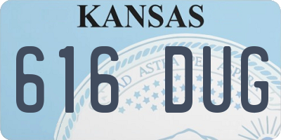 KS license plate 616DUG