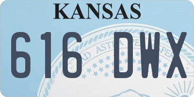 KS license plate 616DWX