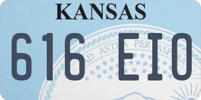 KS license plate 616EIO