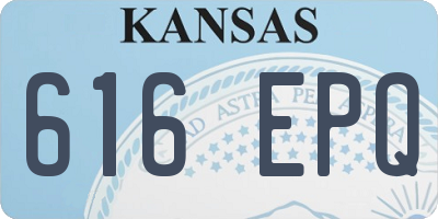 KS license plate 616EPQ