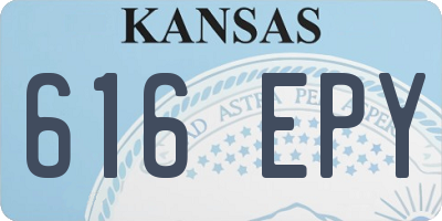 KS license plate 616EPY