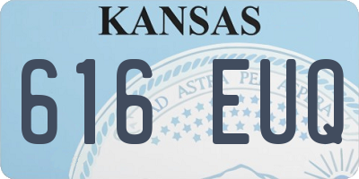 KS license plate 616EUQ
