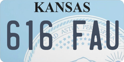 KS license plate 616FAU