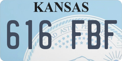 KS license plate 616FBF