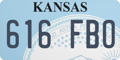 KS license plate 616FBO
