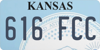 KS license plate 616FCC